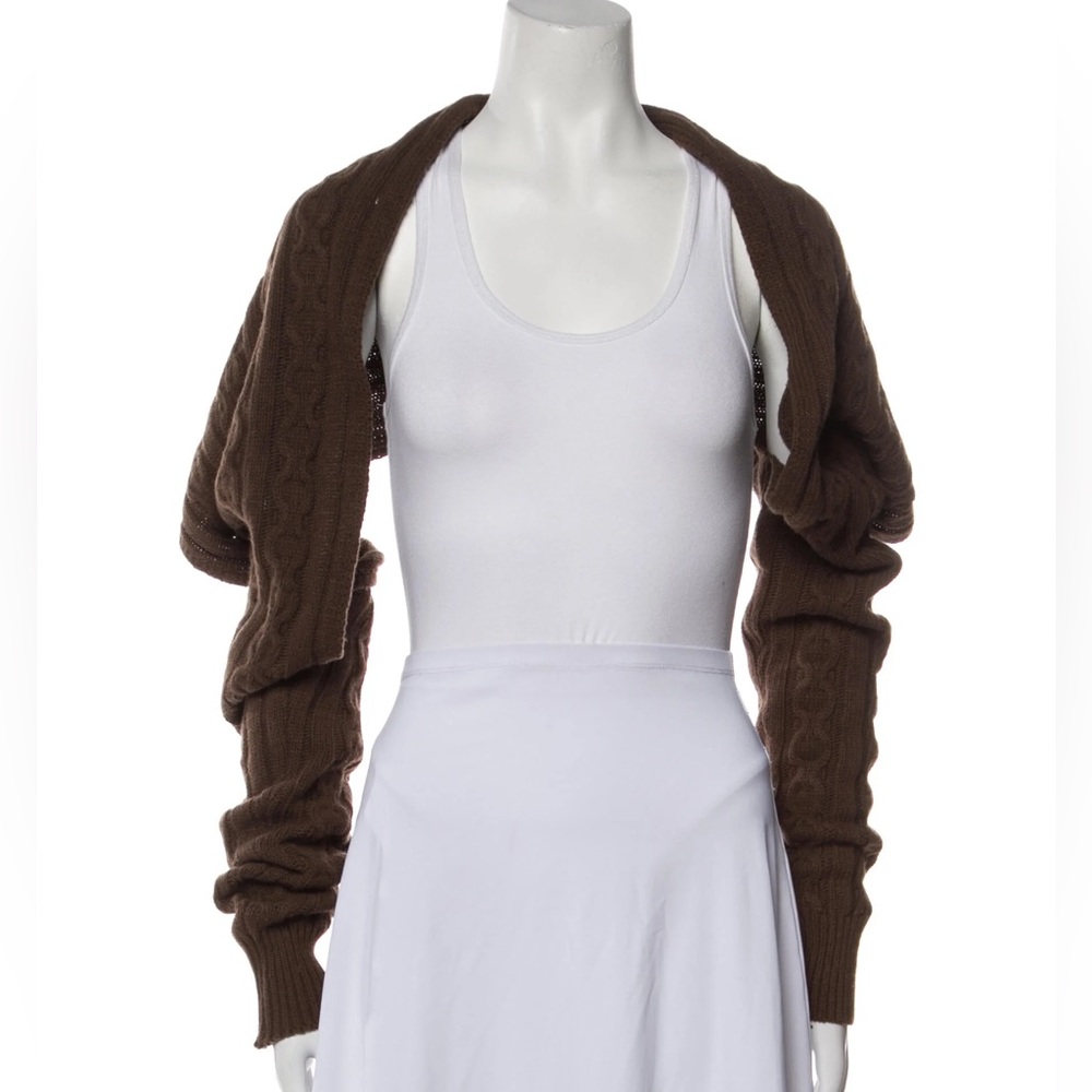 Gimaguas Brown Knit Open Front Sweater